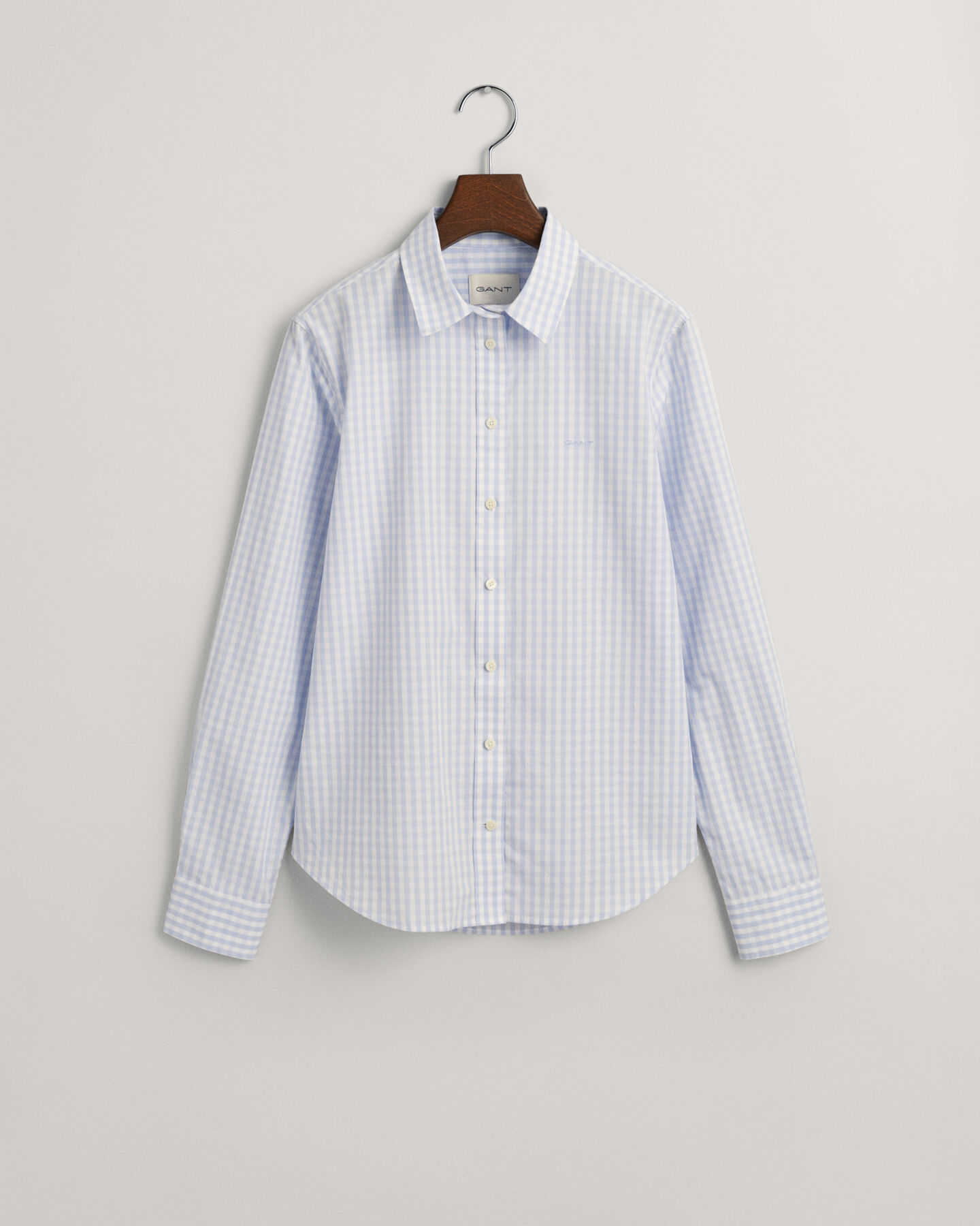 Regular fit gingham poplin skjorte