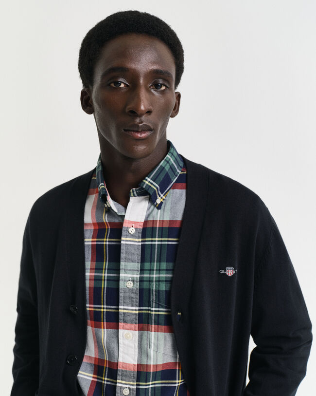 Klassisk cardigan i bomuld med V-hals