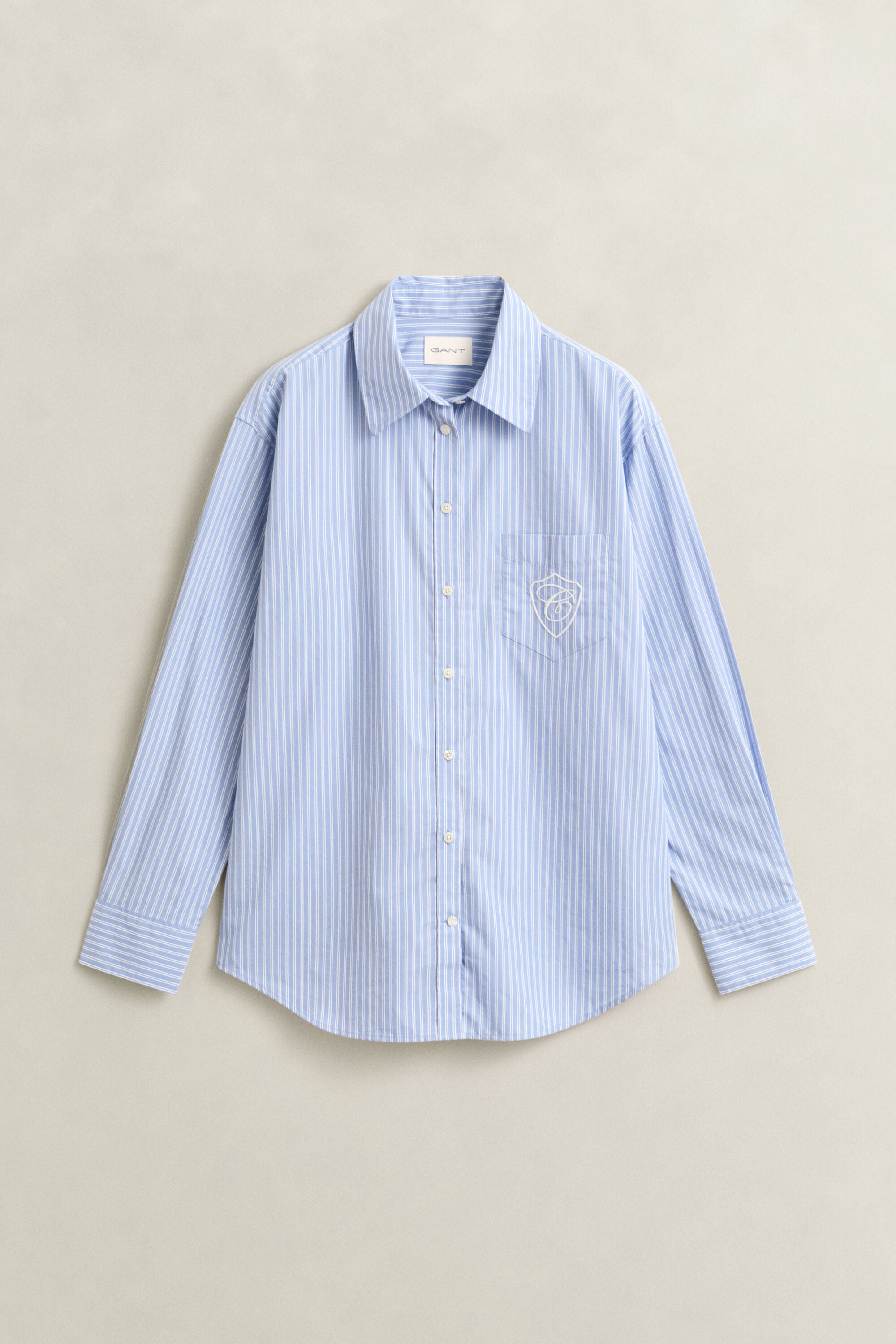 Relaxed fit stribet klassisk poplin-skjorte