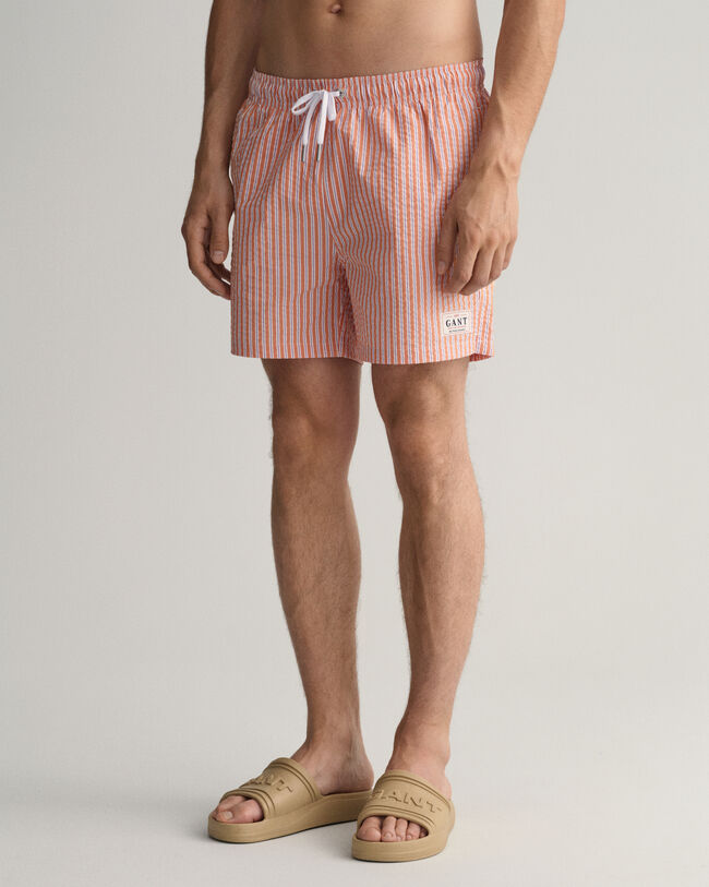 Classic fit seersucker badeshorts