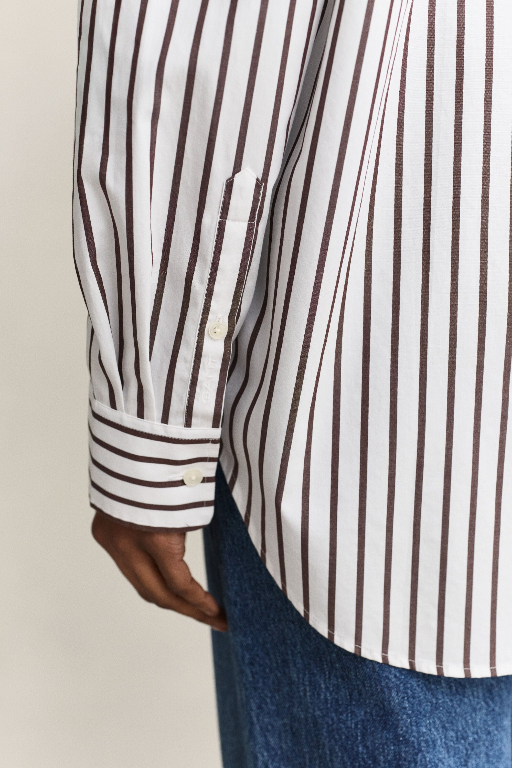 Relaxed fit stribet klassisk poplin-skjorte