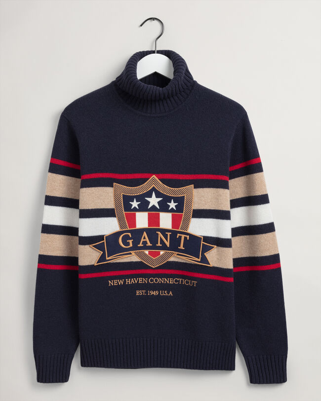 Banner Shield sweater med rullekrave