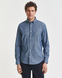 Regular fit indigo chambray skjorte