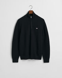 Tekstureret sweater af bomuld med halv lynl&aring;s