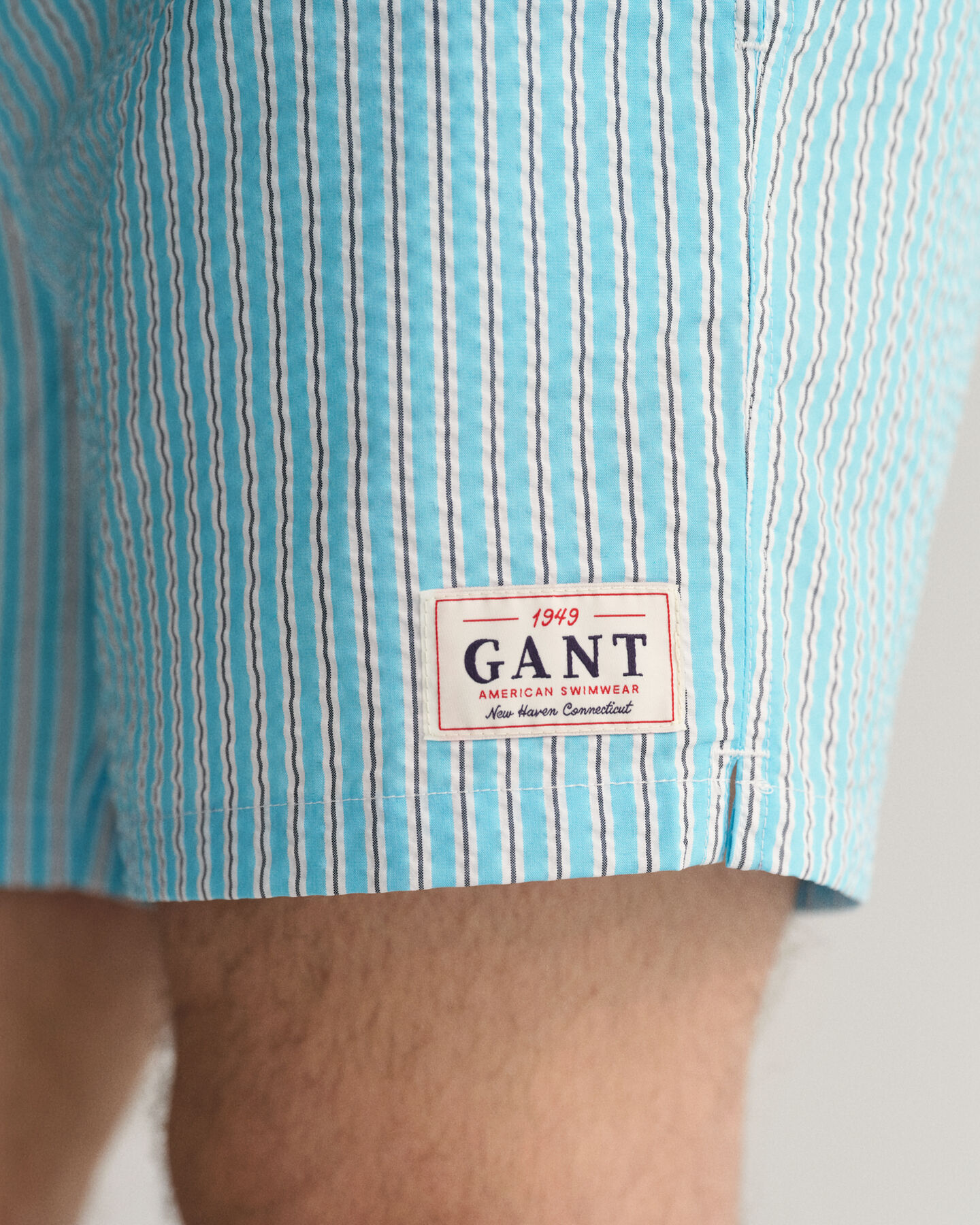 Classic fit seersucker badeshorts