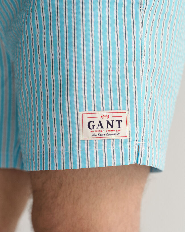 Classic fit seersucker badeshorts
