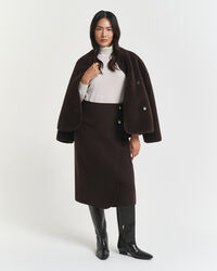 Midi håndsyet slå-om nederdel