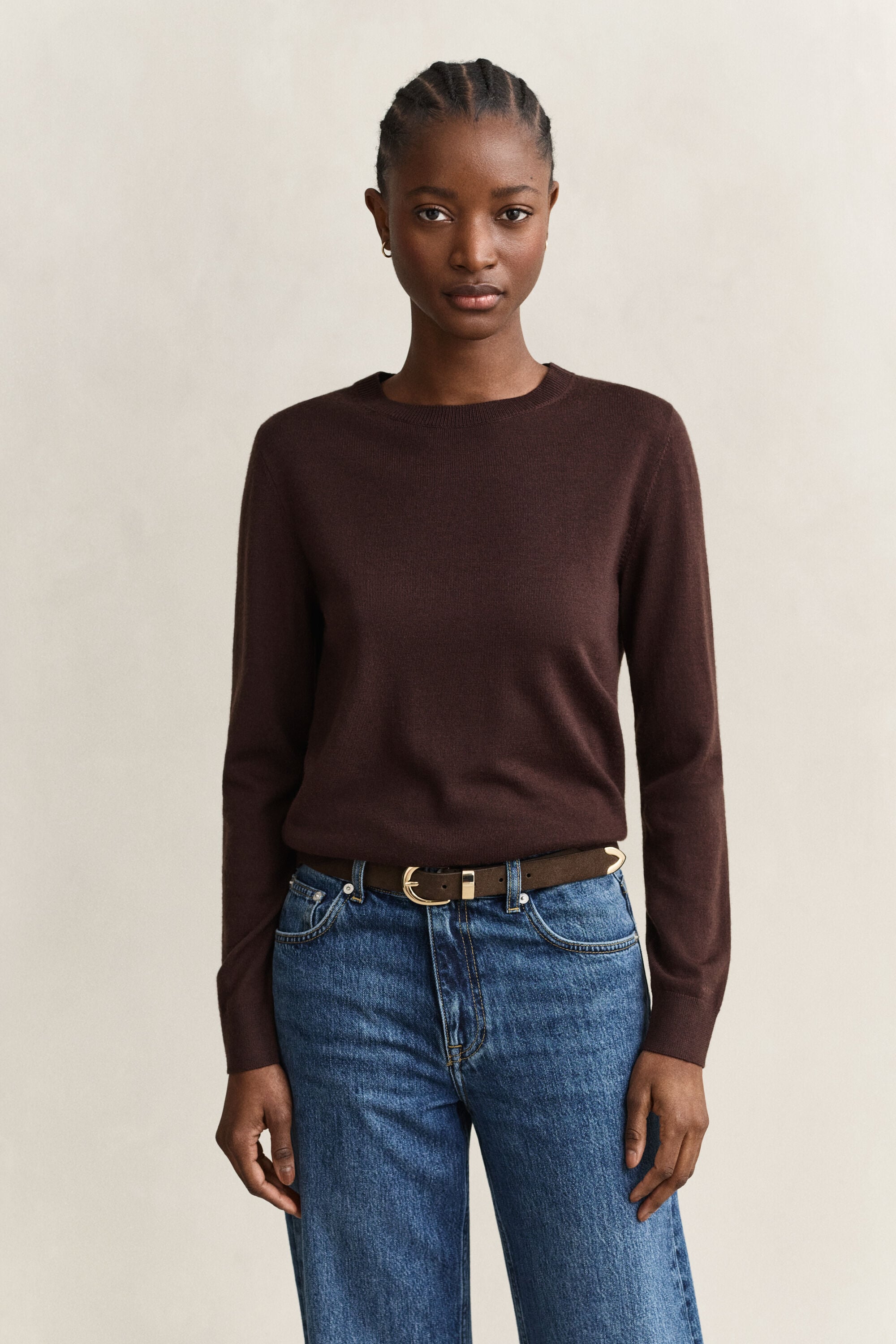 Crewneck sweater af ekstra fin merinould