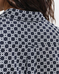 Regular fit Geometric skjorte af bomuldsvoile