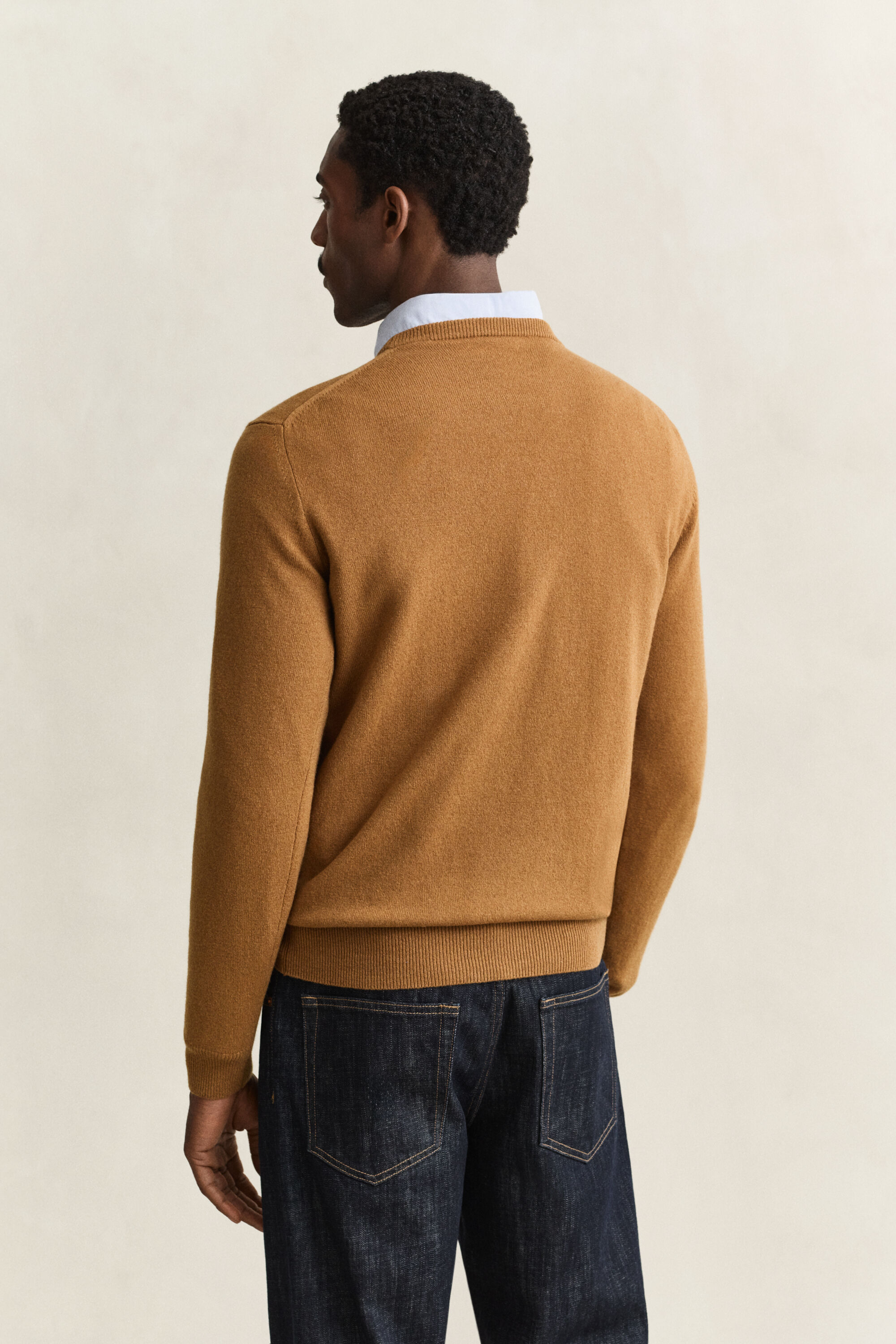 Crewneck sweater i lammeuld