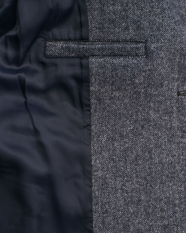 Kort sildebensm&oslash;nstret uldjakke