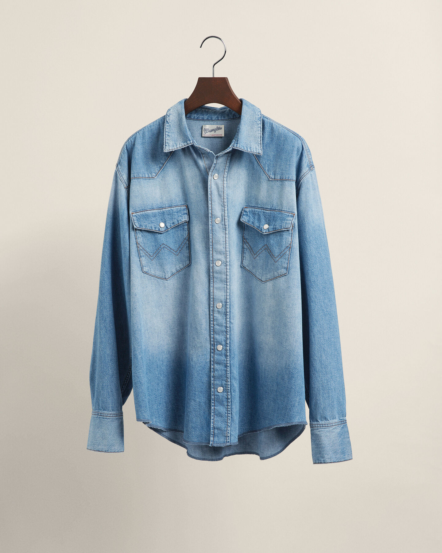 Wrangler x GANT Relaxed fit Western skjorte i denim