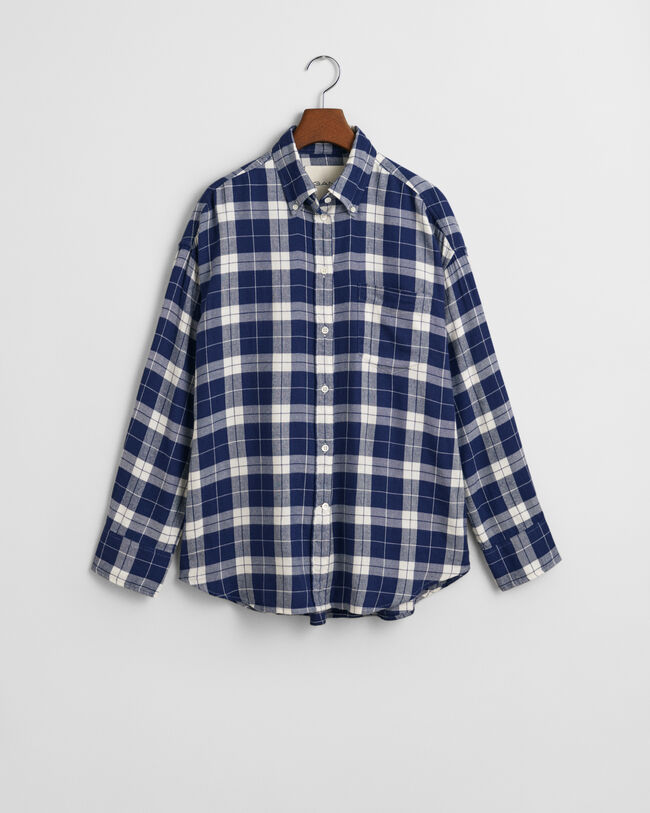 Oversized ternet flannelskjorte