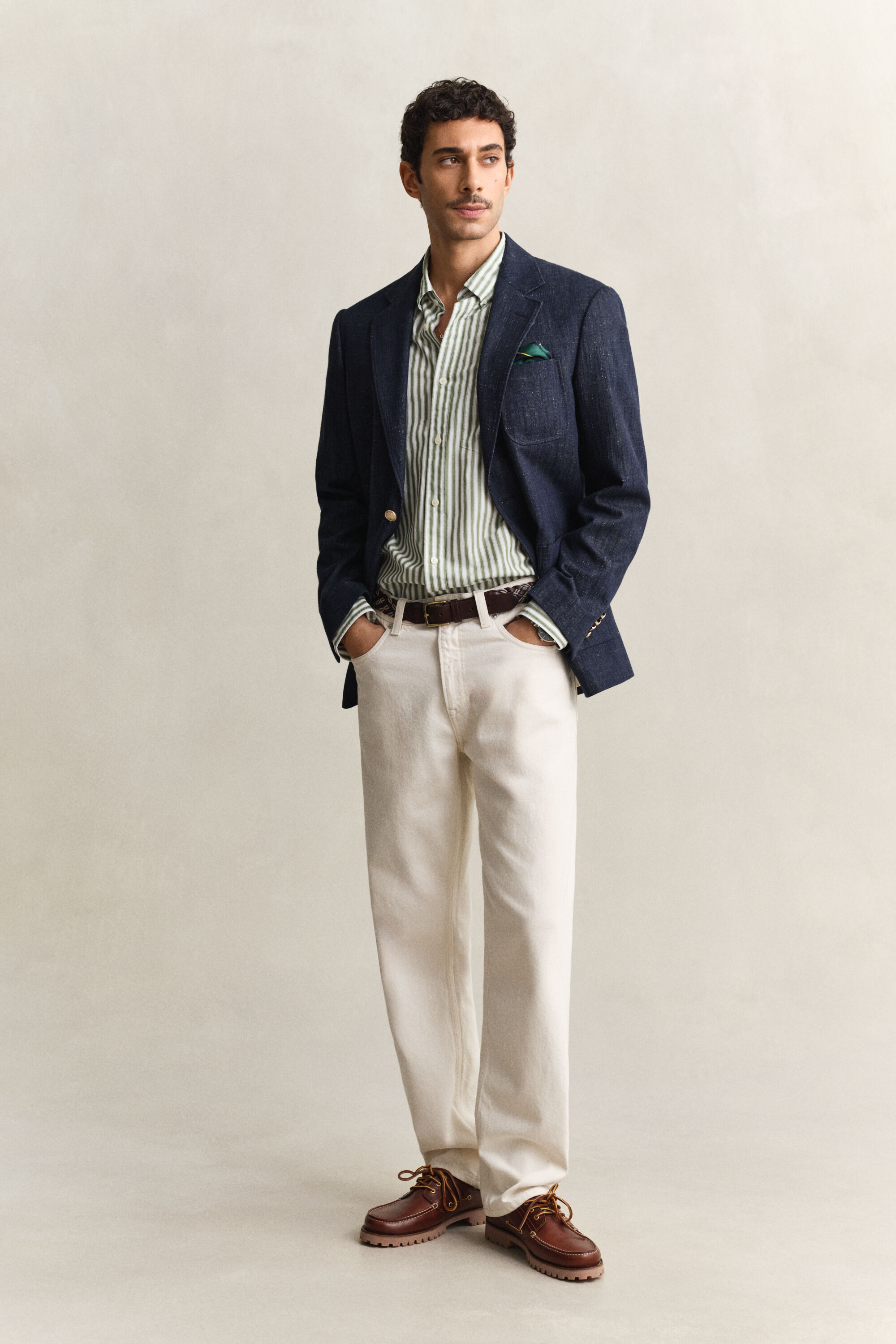 Stribet klassisk poplin-skjorte