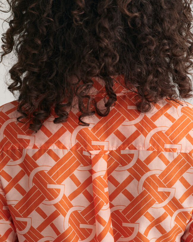 Regular fit G Patterned skjorte af bomuld og silke