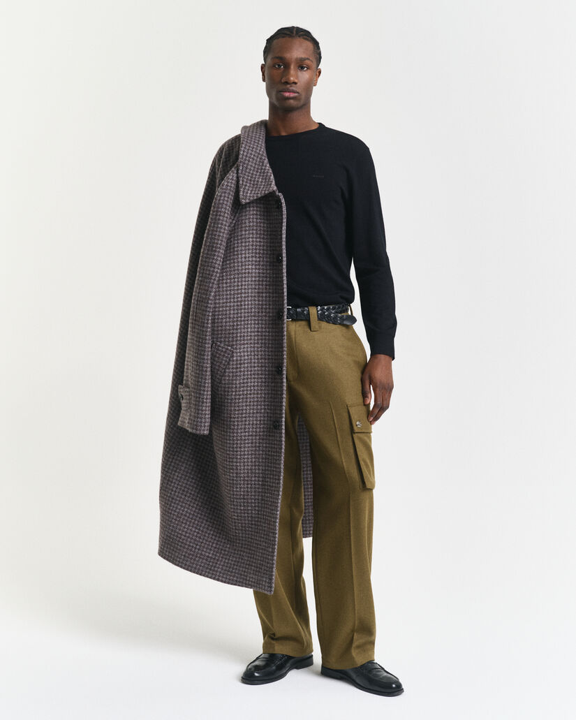 Crewneck sweater af ekstra fin merinould