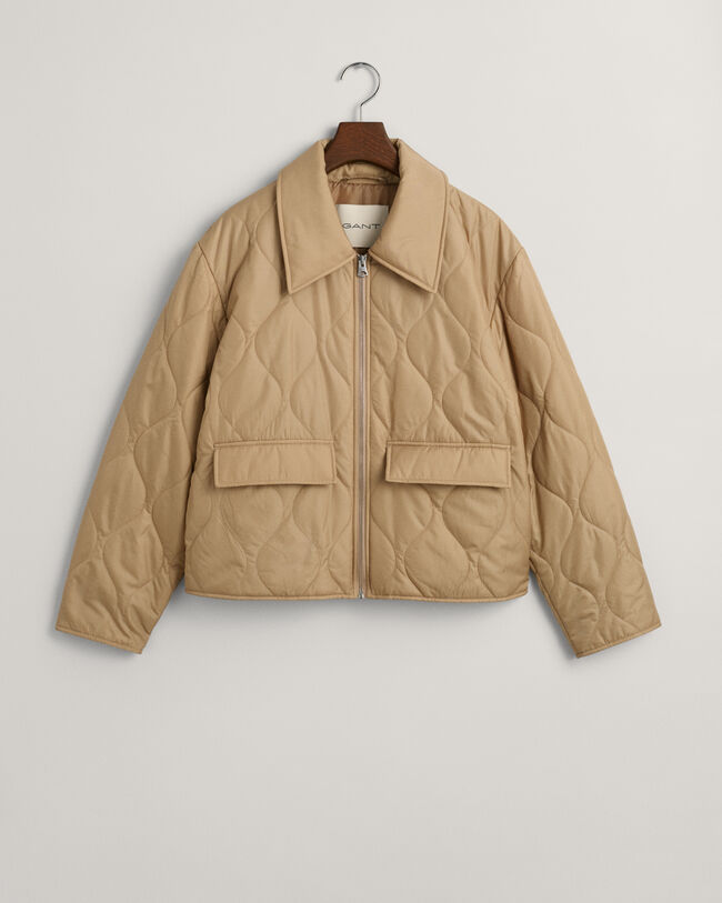 Quiltet jakke med krave