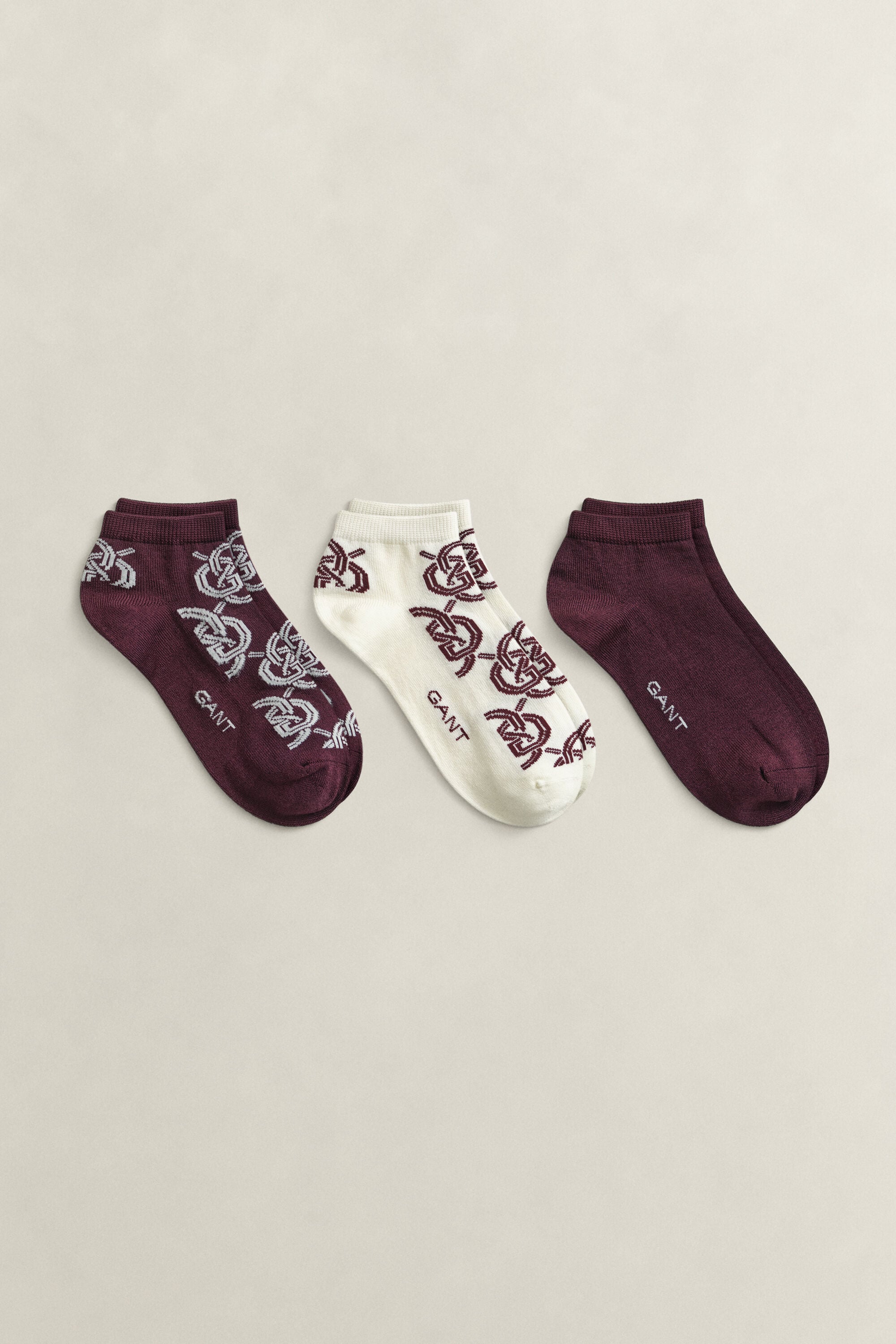 3-Pack Monogram ankelsokker