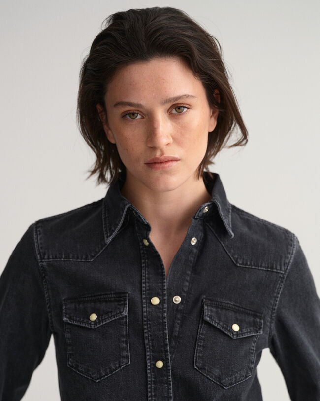 Regular fit denim-skjorte