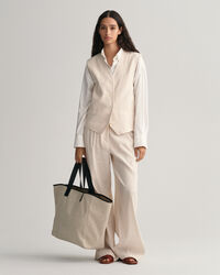 Regular fit vest af hør med stræk