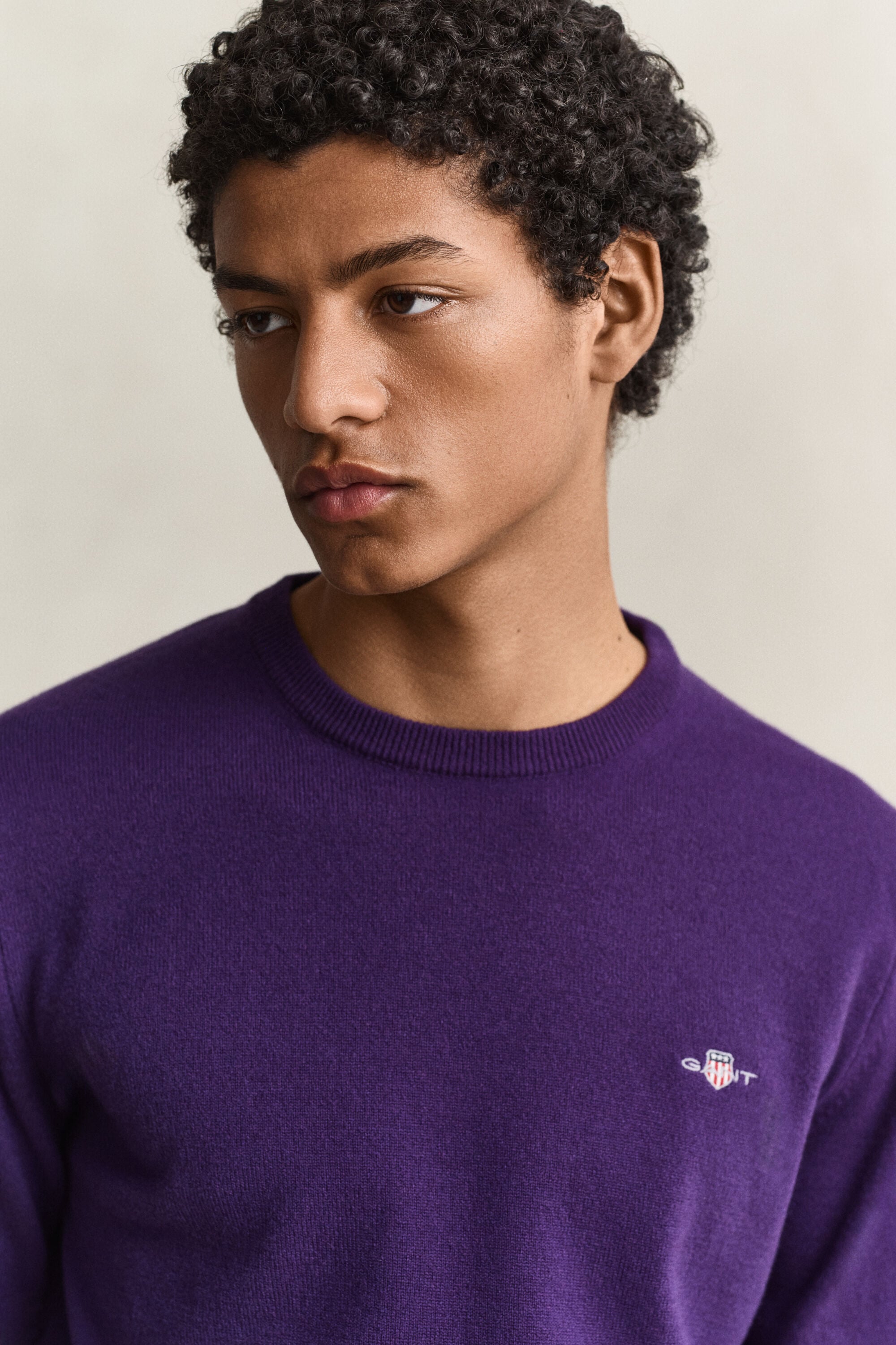 Crewneck sweater i lammeuld