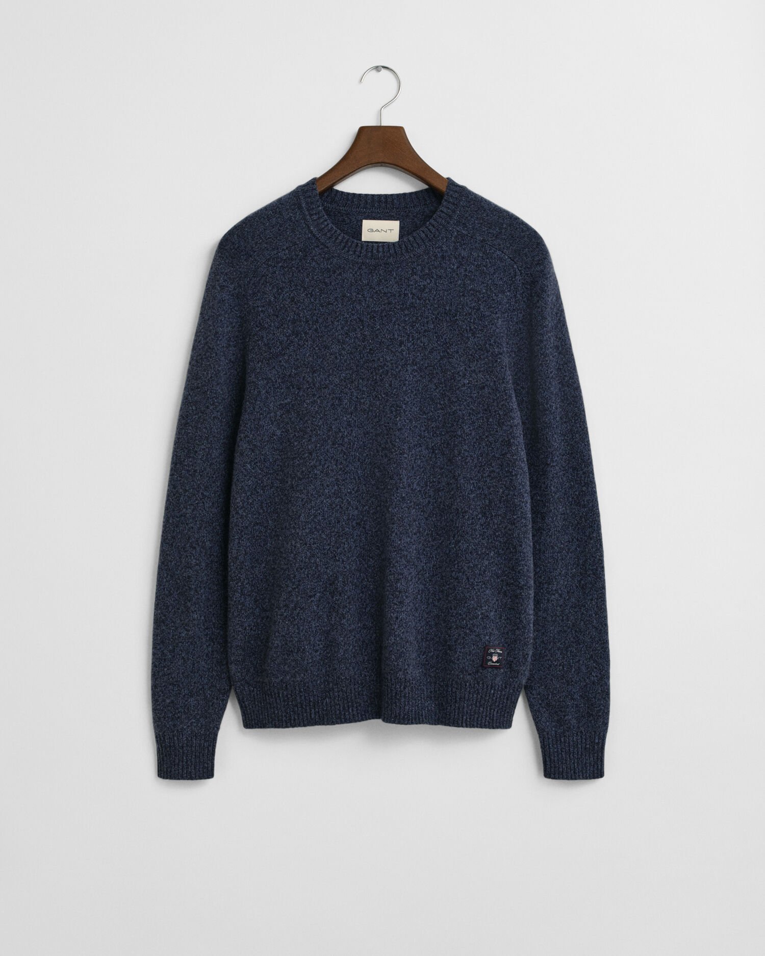 Sweater med crewneck i mouliné uldblanding