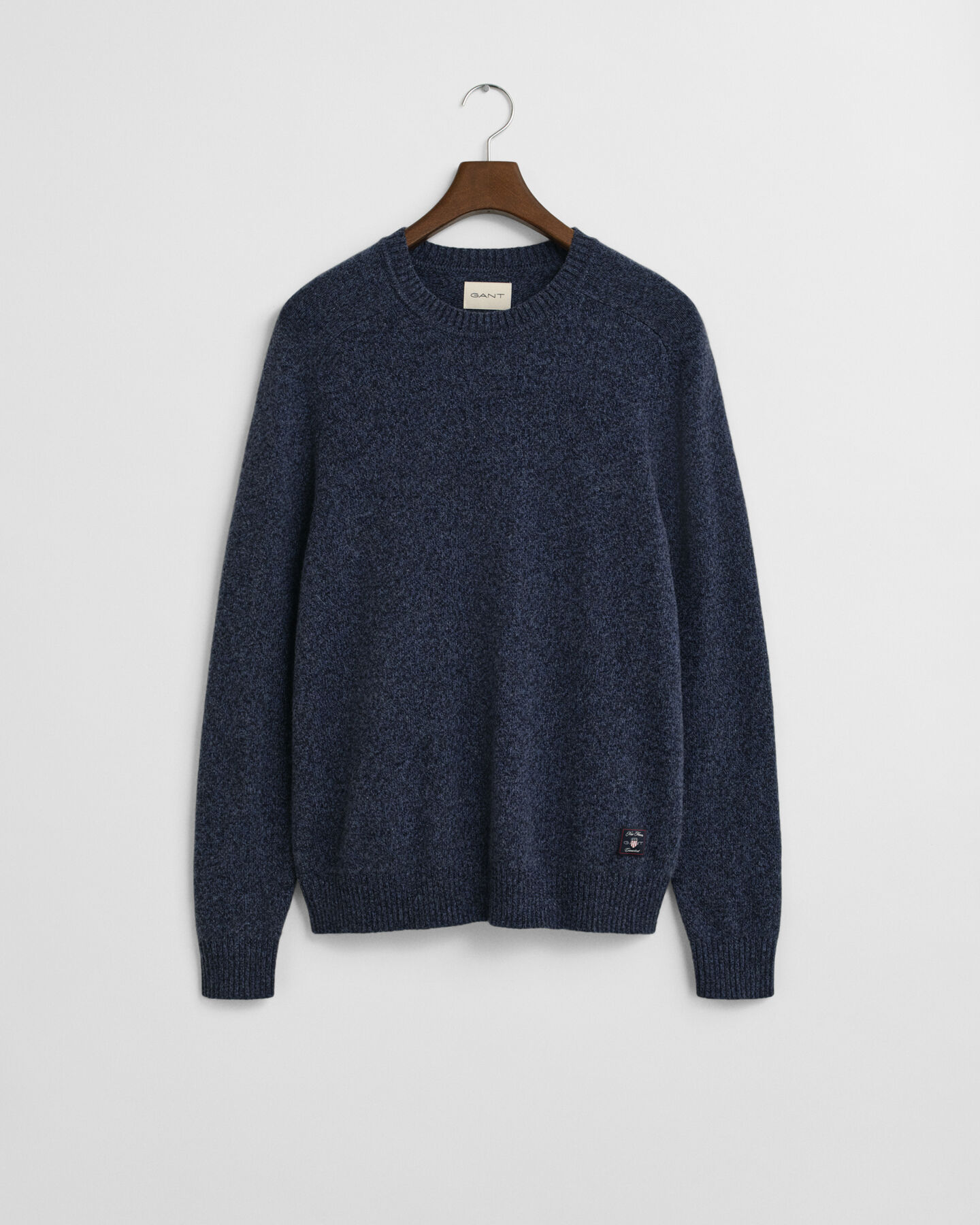 Sweater med crewneck i mouliné uldblanding
