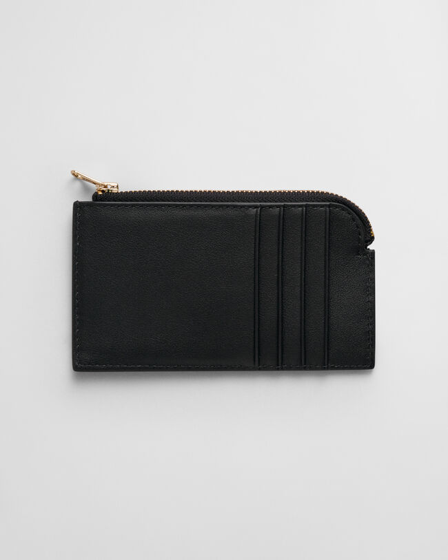 Kortholder af læder med lynlås