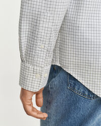 Regular fit klassisk poplin-skjorte med tern