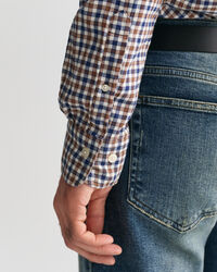 Regular fit let gingham skjorte af twill