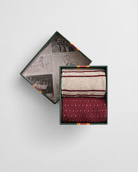 2-Pack sokker med striber og mini-prikker i gaveæske