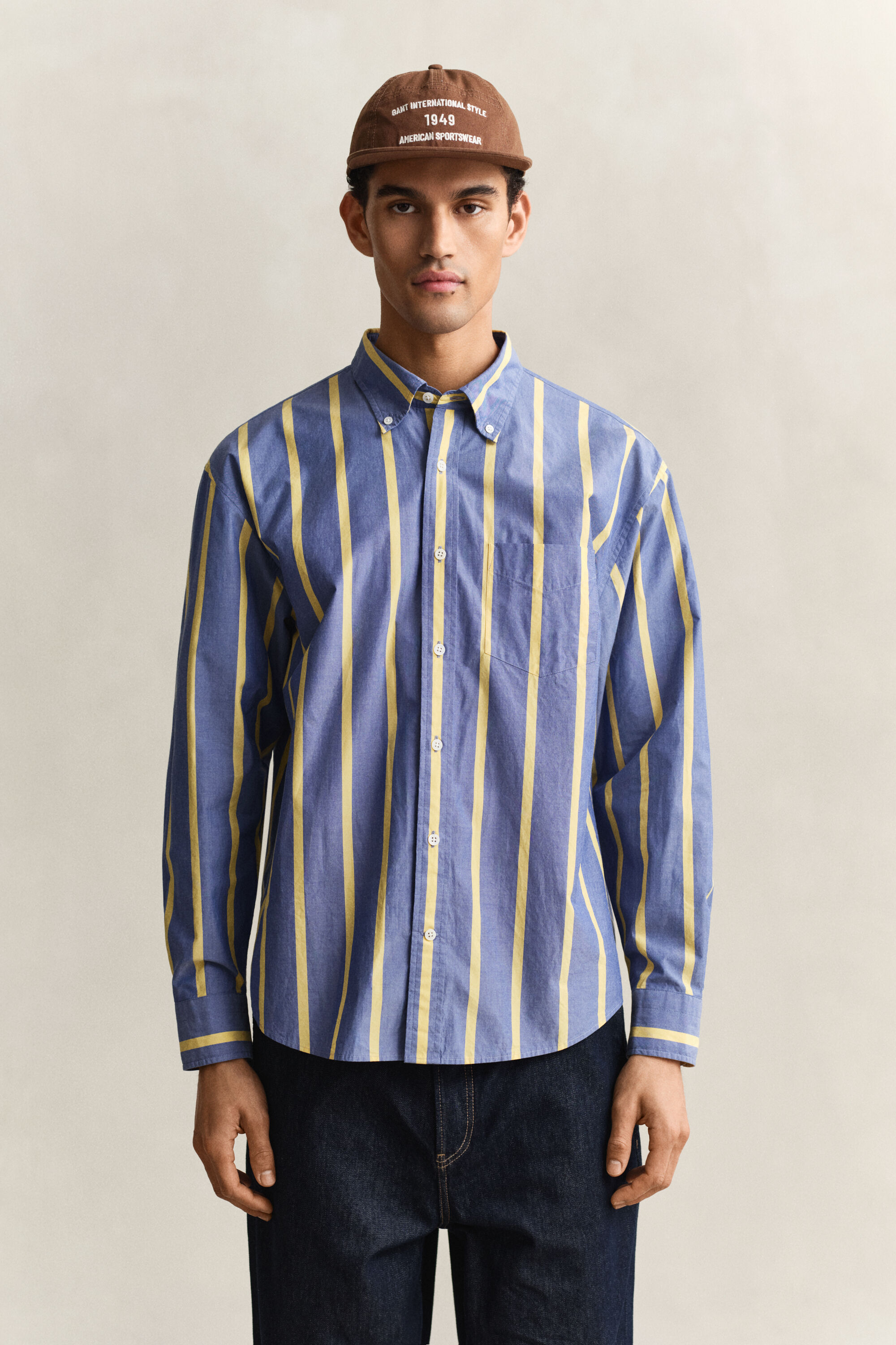 Heritage Poplin skjorte med striber