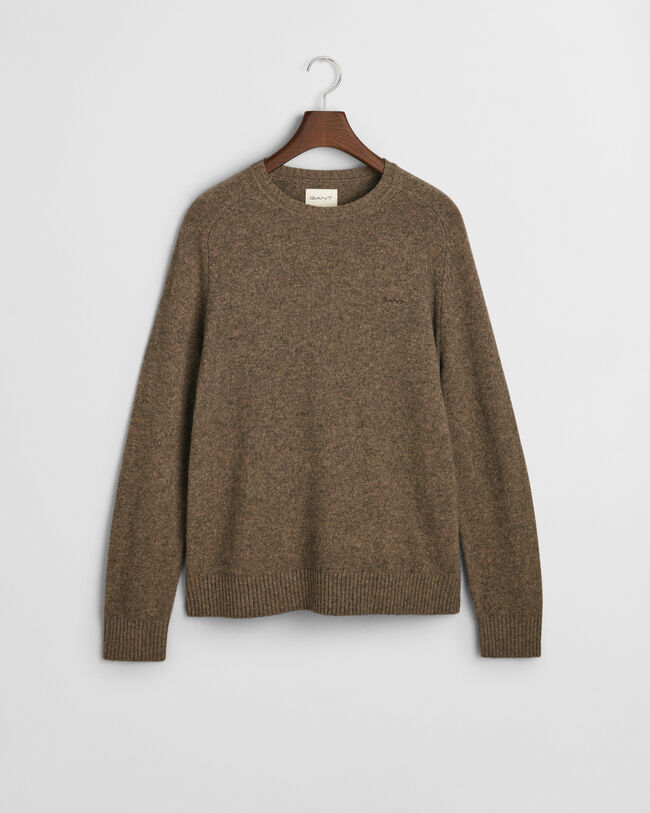 Sweater med crewneck i uldblanding