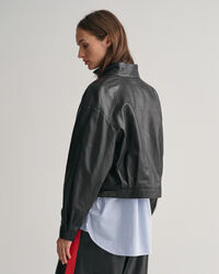 Kort Harrington Jacket i l&aelig;der