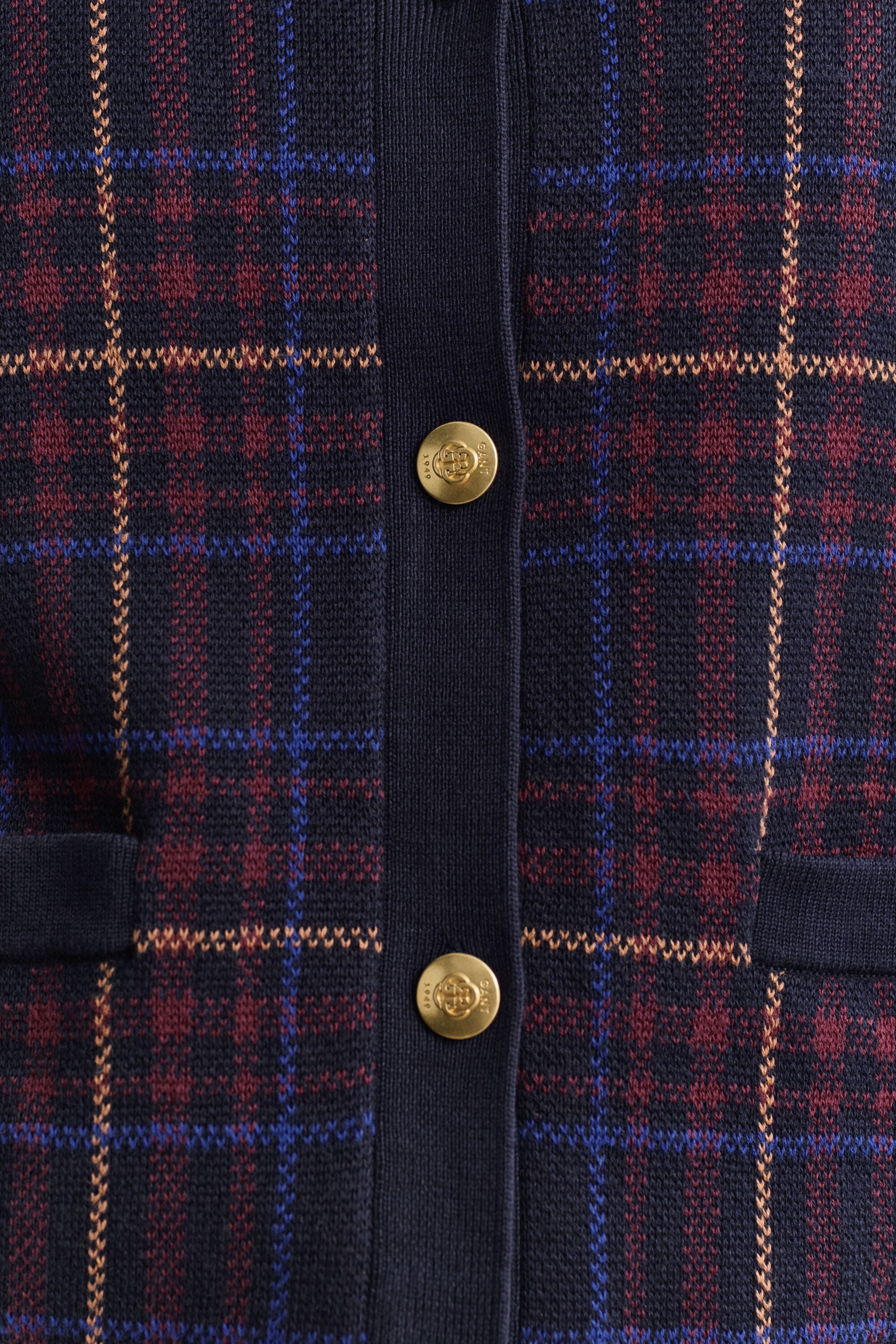 Strikket ternet cardigan