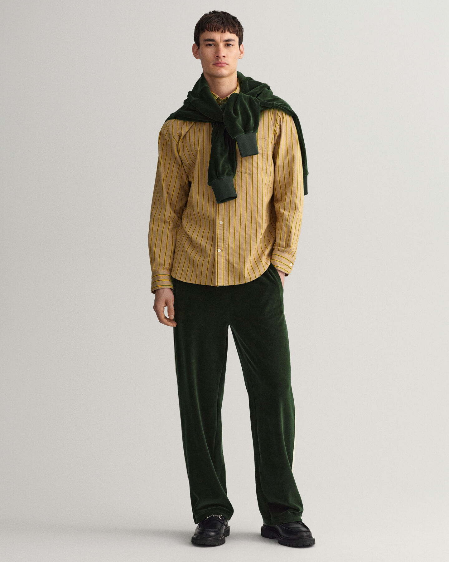 Relaxed fit dobby-stribet skjorte