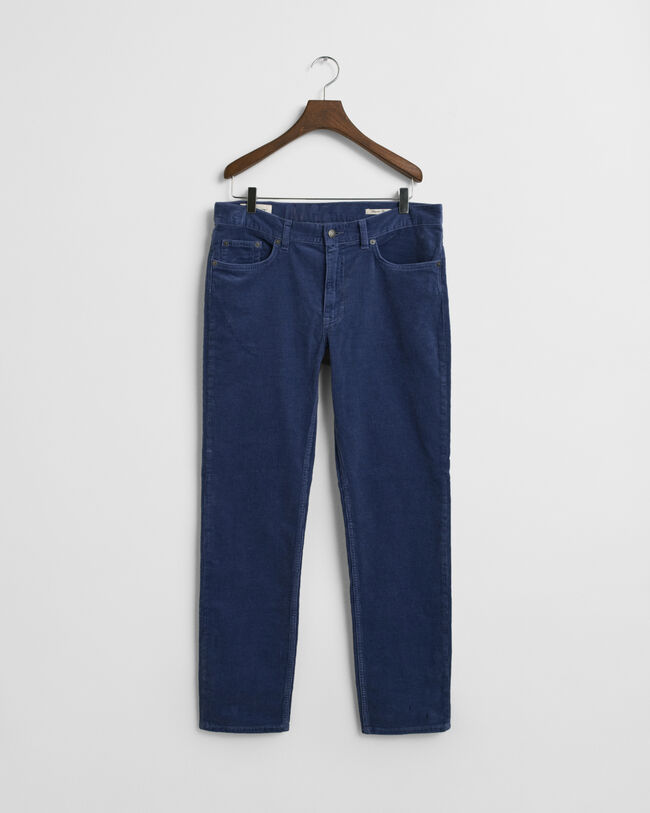 Regular fit jeans af jernbanefløjl