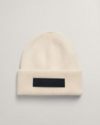 Ribstrikket beanie