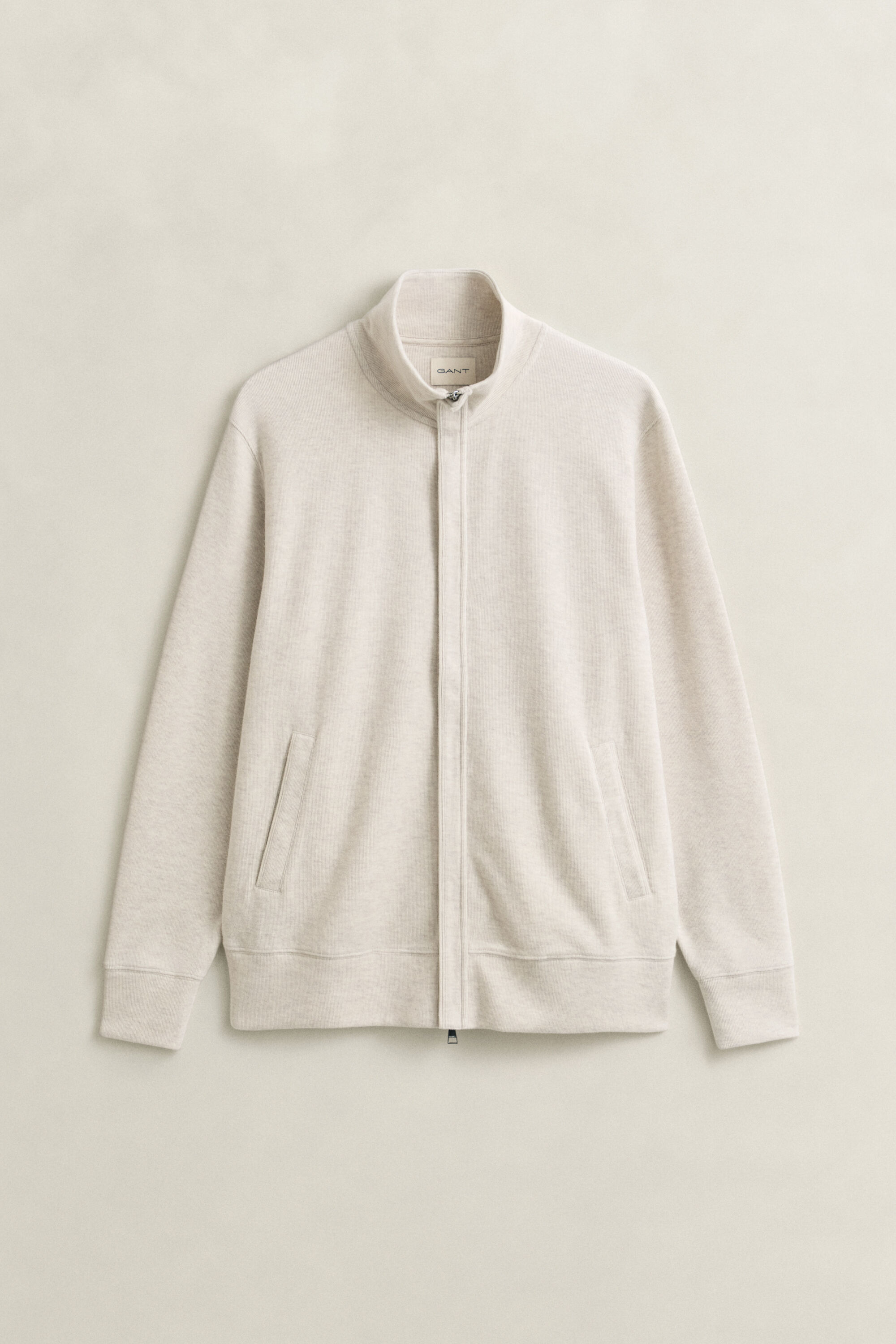 Sacker rib sweatshirt med lynlås
