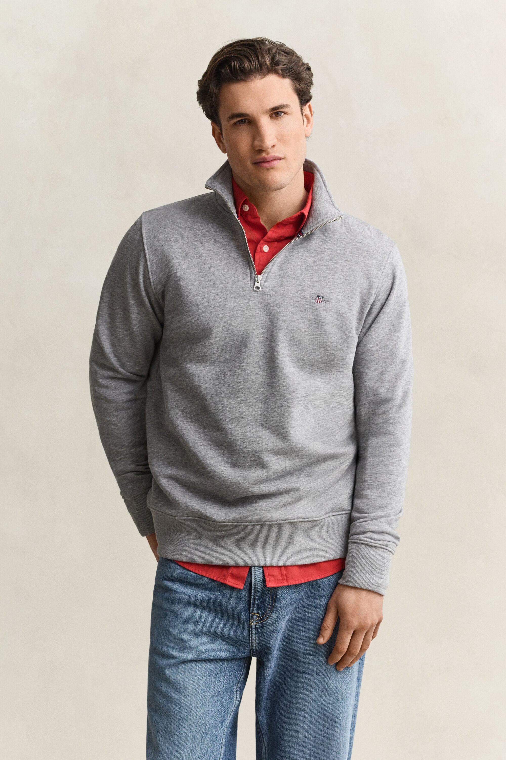 Shield sweatshirt med halv lynlås