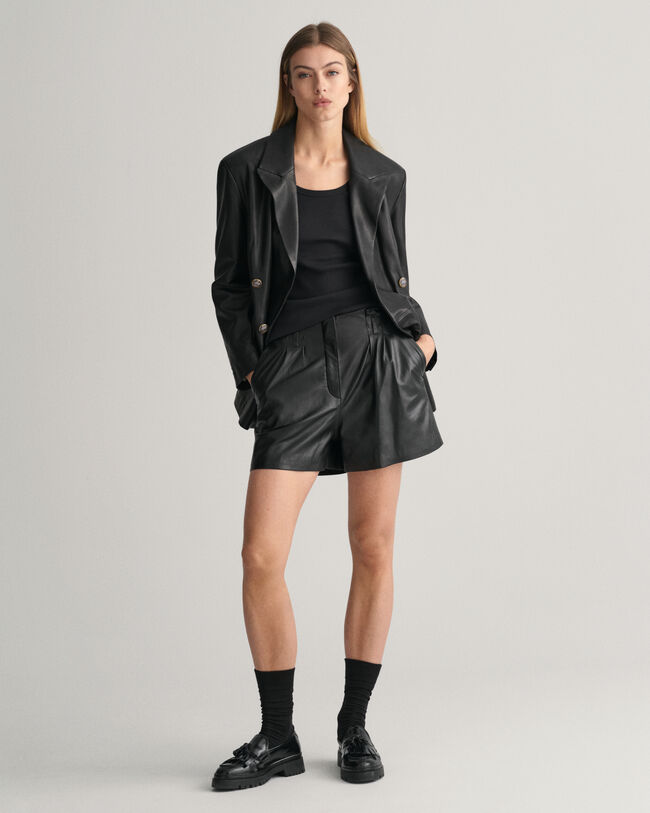 Regular fit læderblazer