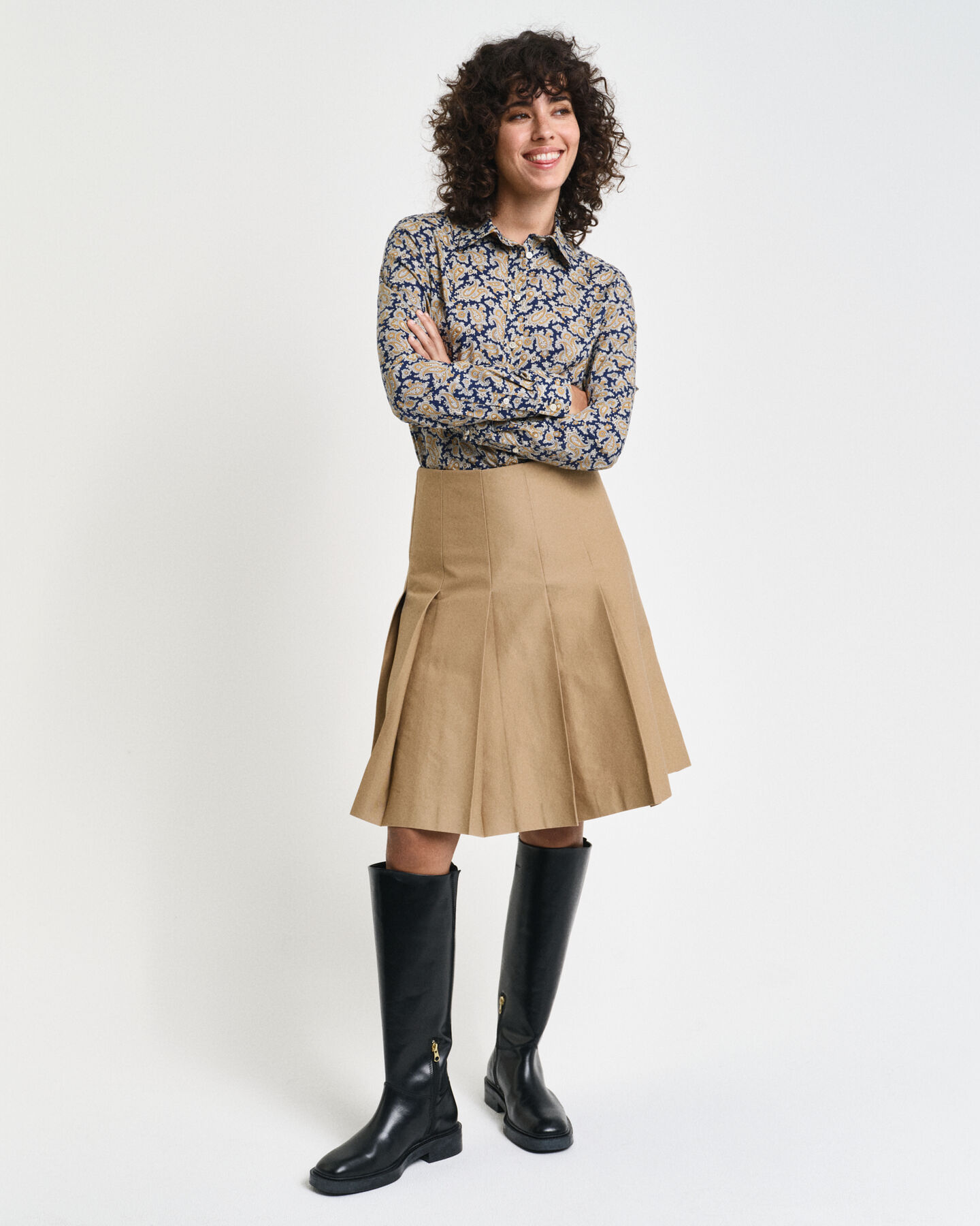 Regular fit Paisley skjorte af bomuldsvoile