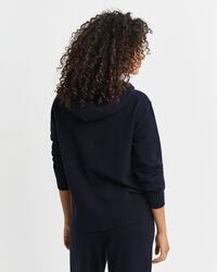 Hættetrøje af ekstra fin lammeuld med lynlås