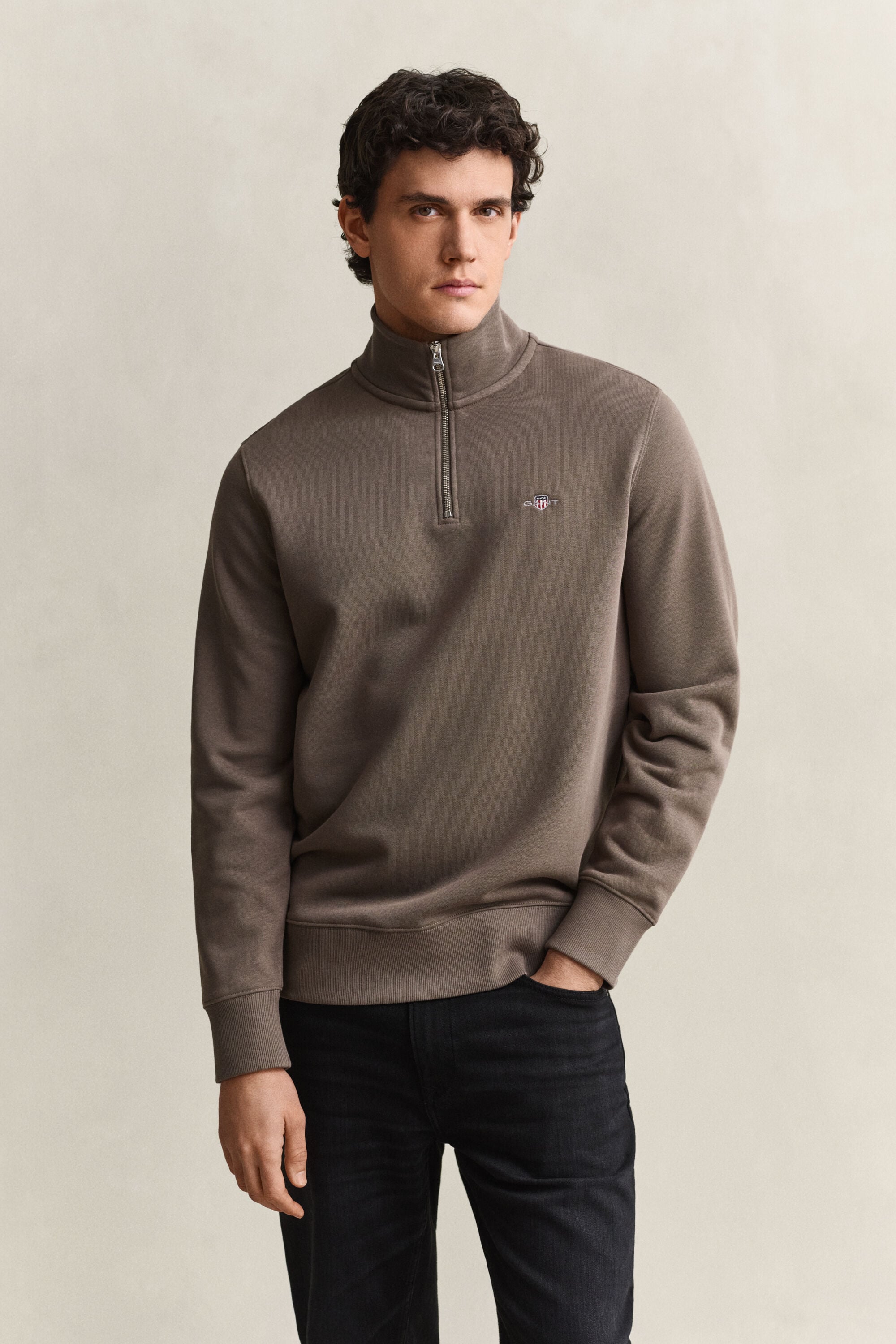 Shield sweatshirt med halv lynlås