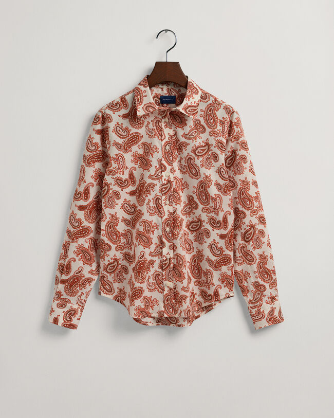 Regular fit Paisley skjorte af bomuldsvoile