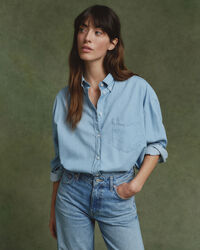Oversized chambray skjorte