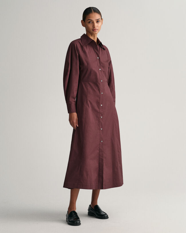 Skjortekjole med fyldige &aelig;rmer