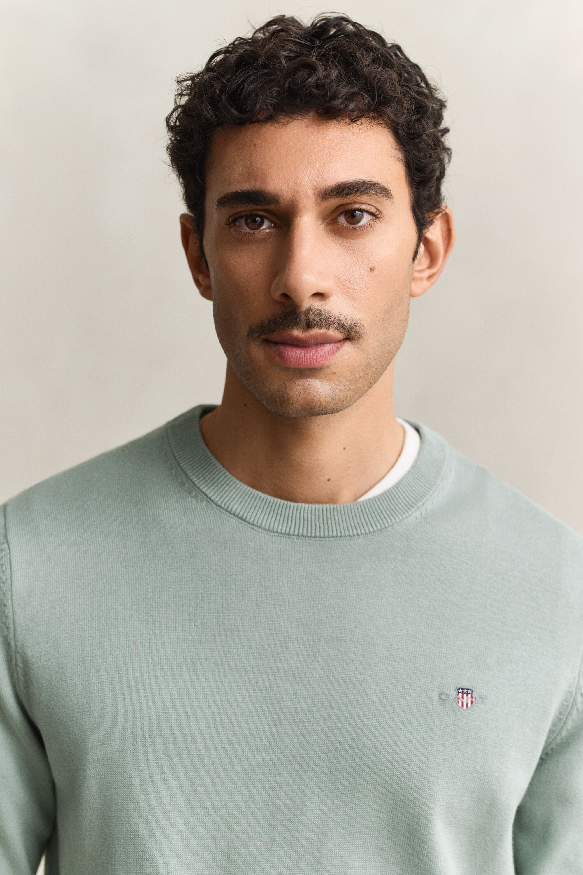 Crewneck sweater i bomuld