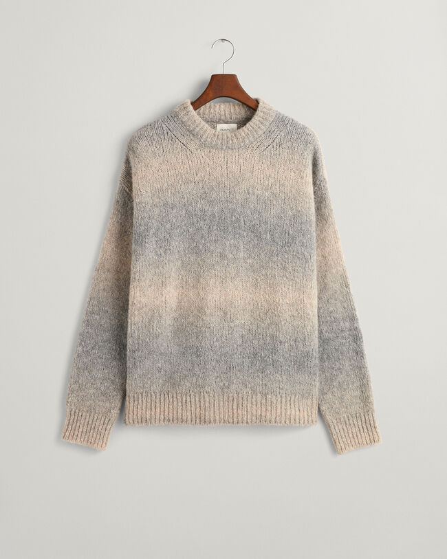 Ombr&eacute; crewneck sweater af bl&oslash;d uld