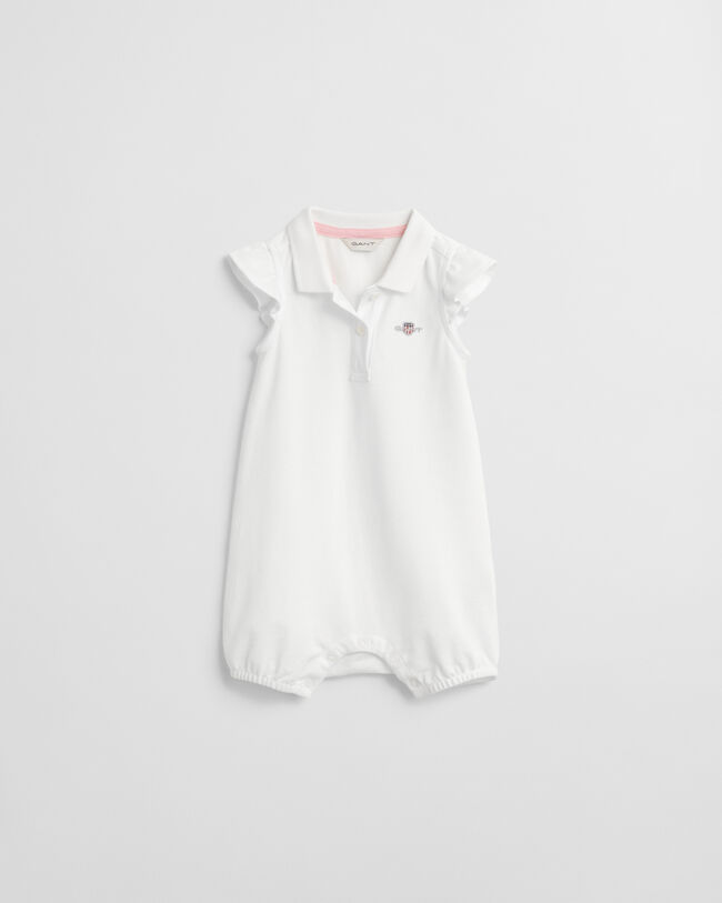 Baby Girl fl&aelig;set piqu&eacute; romper